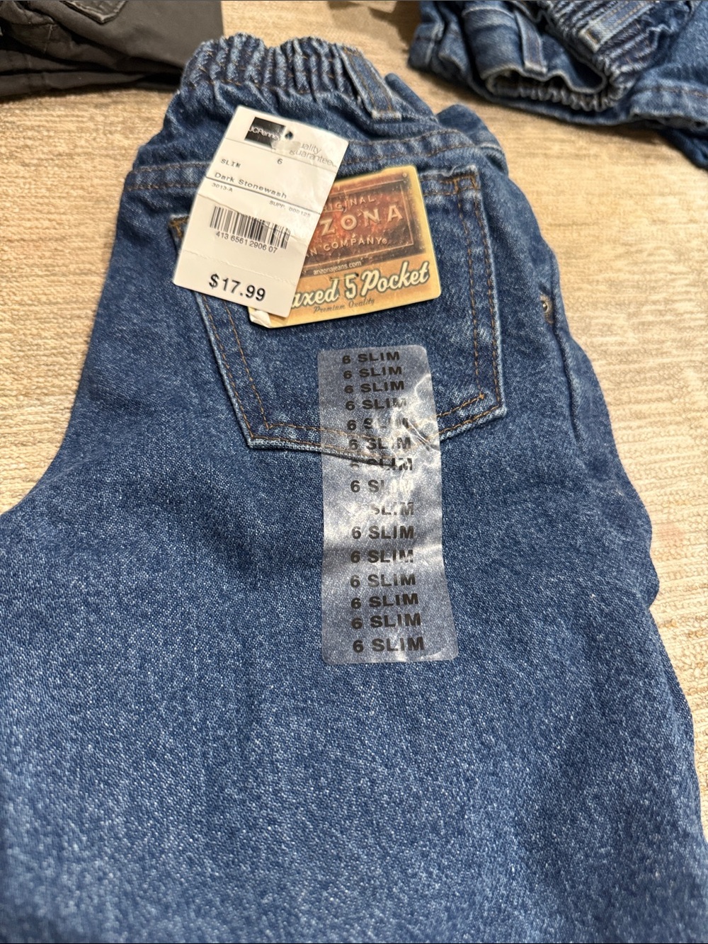 Arizona Jean Company Dark Stonewash Blue Slim Men's Jeans